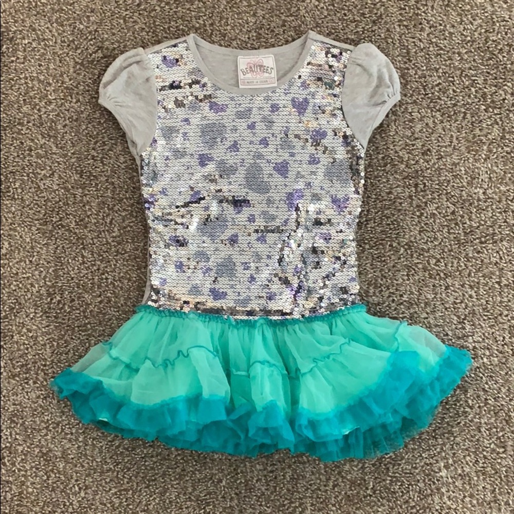 Girls sequence tutu top